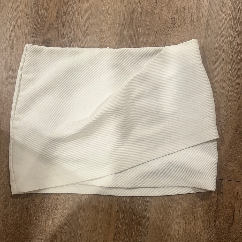 Zara Wrap White Mini Skirt